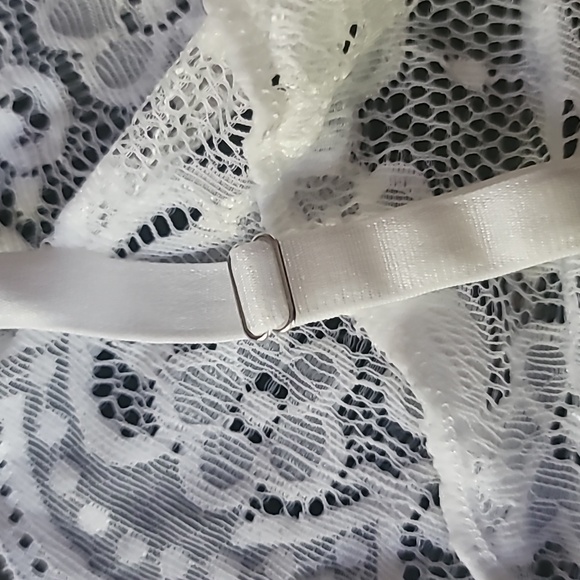 ADOME Women's Crescent White 2-Piece Sexy Bralette and Thong Lingerie Set, XXL - Picture 6 of 11